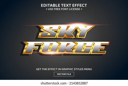 Sky force 3D editable text effect template