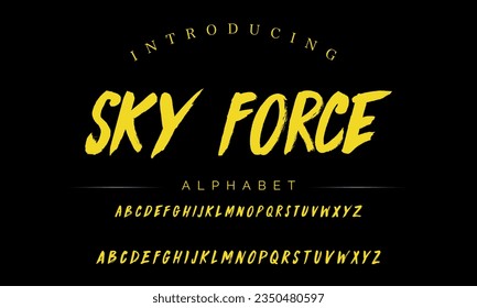 Sky Force brush alphabet duo. Vector script.