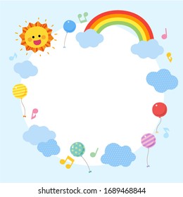 Sky Frame Rainbow Clouds Balloons Stock Vector (Royalty Free ...