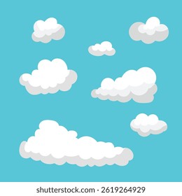 Sky full of clouds in abstract blue space with data network bubble natural background cumulus symbol forecast atmosphere cartoon computing summer isolated vector bright web


