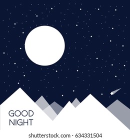 Sky Full of Moon. Good night. Conceptual idea. EPS 10 full moon