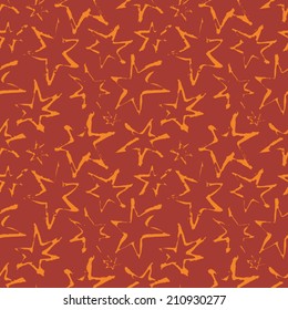 Sky Full of Stars. Vector seamless pattern with dark red end orange colors.
