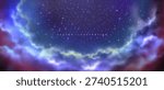 Sky galaxy cloud nebula stars dark night universe milky way cosmos vector