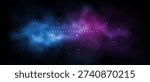 Sky galaxy cloud nebula stars dark night universe milky way cosmos vector