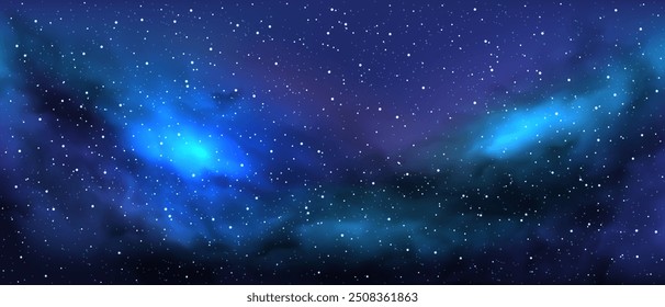 Himmel Galaxie Wolke Nebel Sterne dunkle Nacht Universum Milchstraße Kosmos Vektor Hintergrund Illustration.