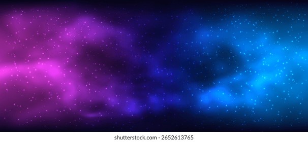 Sky galaxy cloud with Nebula and stars dark night background vector illustration.