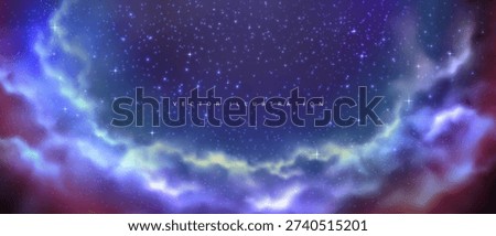 Sky galaxy cloud nebula stars dark night universe milky way cosmos vector