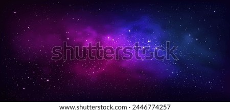 Sky Galaxy,Cloud with Nebula and Stars at Dark Night Background,Vector Universe filled with Starry in Dark Blue Sky,Beautiful Nature Star field with Milky Way,Horizon banner colorful cosmos, stardust 