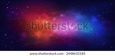 Sky Galaxy,Cloud,Stardust in Deep Universe Nebula and Stars at Night Background,Vector Starry,Purple, Dark Blue Sky,Beautiful Nature Star field with Milky Way,Horizon banner colorful cosmos