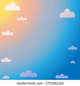 sky gradient and clouds vector illustration