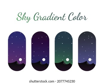 Sky gradient color Pallete, night in the sky gradient colors Pallete