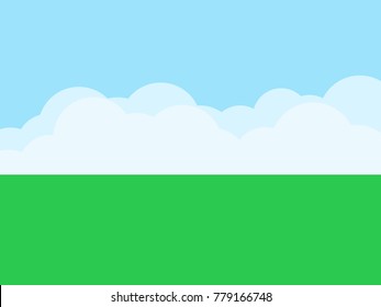 Sky and grass background. Nature landscape with cloud.