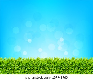 sky and grass vector illustration of nature background
