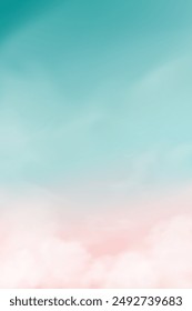 Sky Green,Pink Cloud Background,Sunset horizon pastel blue green gradient in evening Autumn,Nature Winter morning sunrise sky,Vector Clear Sky over sea beach  in winter,Autumn