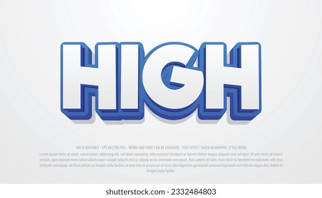 Sky high 3d style editable text effect