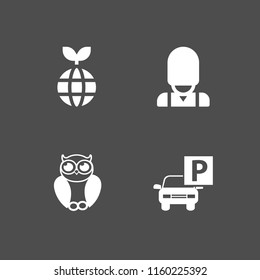 sky icon. 4 sky set with park, bird, planet and england vector icons for web and mobile app