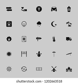 sky icon. sky vector icons set baseball, palm trees, temperature and solar power