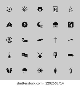 sky icon. sky vector icons set speech clouds, heart hand, rain and lightning and islamic mosque