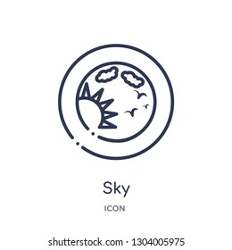 sky icon from weather outline collection. Thin line sky icon isolated on white background.