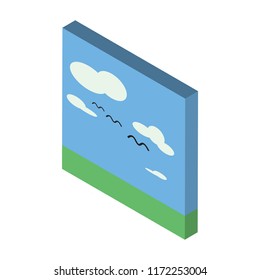 Sky isometric left top view 3D icon