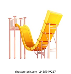 Sky jump extreme waterslide color vector icon. Breathtaking slide aquapark amusement attraction illustration isolated on white background