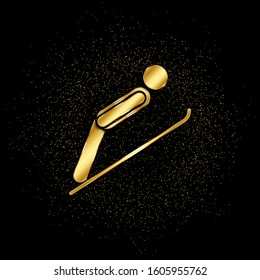 Sky jumping gold, icon. Vector illustration of golden particle