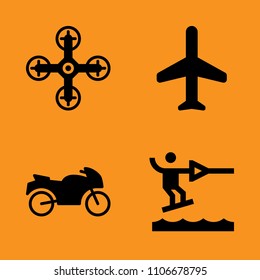 sky, lake, surveillance and wake icons set. Vector illustration for web and design