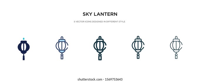 sky lantern icon in different style vector illustration. two colored and black sky lantern vector icons designed in filled, outline, line and stroke style can be used for web, mobile, ui