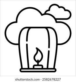 Sky Lantern Icon Element For Design