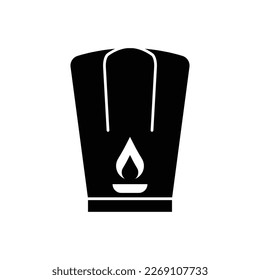 Himmelslaternen Symbol im flachen Stil einzeln auf weißem Hintergrund. Vektorgrafik