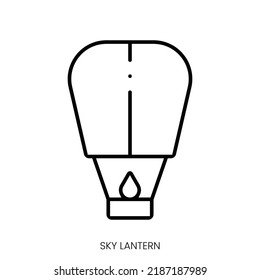sky lantern icon. Linear style sign isolated on white background. Vector illustration