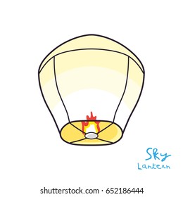 Sky lantern isolated.
