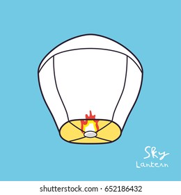 Sky lantern vector.