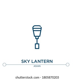 sky lantern vector line icon. Simple element illustration. sky lantern outline icon from asian concept. Can be used for web and mobile
