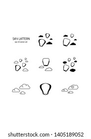 Sky lattern - vector icons set. Symbol for web, infographics, print design and mobile UX/UI kit. Vector illustration, EPS10.