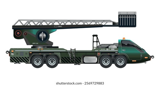 Sky lift elevator truck peron vehicle 3D vector illustration