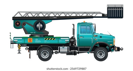 Sky lift elevator truck peron vehicle 3D vector illustration