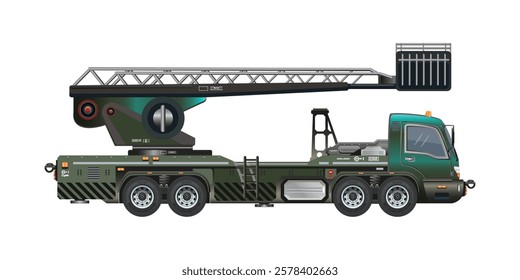 Sky lift elevator truck peron vehicle 3D vector illustration