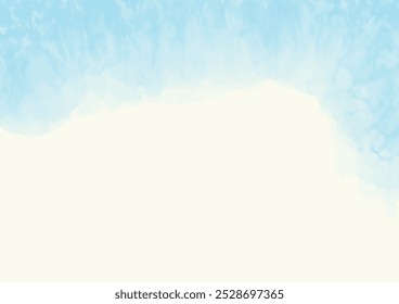 Sky light blue watercolour frame brushed background images paper texture. Cute summer wallpaper mint. Colorful grunge splatter paint vintage wedding. Abstract white fluffy clouds shadow cartoon winter