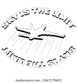 sky is the limit typography graphic print , Abstract fashion drawing and creative design for t-shirts, mugs, graphic tee, sweatshirt, cases, etc. Illustration in modern style for clothes