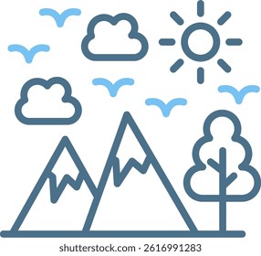 Sky Line Two Colour Icon