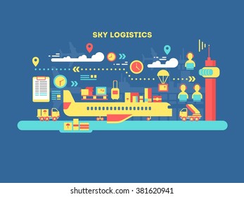 Sky logistics design flat