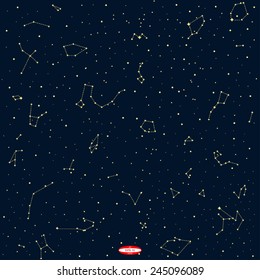 sky map of hemisphere on dark background vector