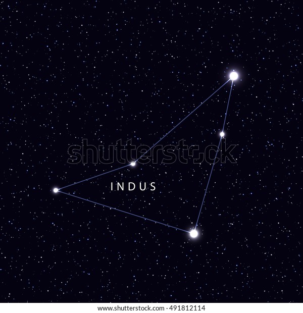 Sky Map Name Stars Constellations Astronomical Stock Vector Royalty Free
