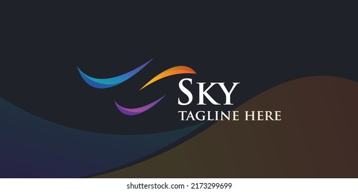 sky modern logo vector illustration