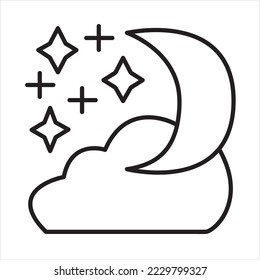 cielo estrellas de la nube de la luna diseño vectorial de la medianoche