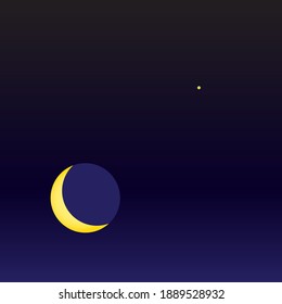 sky moon and star space view