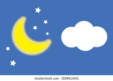 Cielo con luna, estrellas y nubes, perfecto para presentaciones.