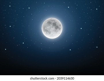 ์์Night sky with Moon and stars.Graphic vector