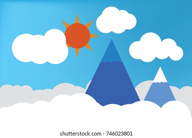 Sky mountain vector art